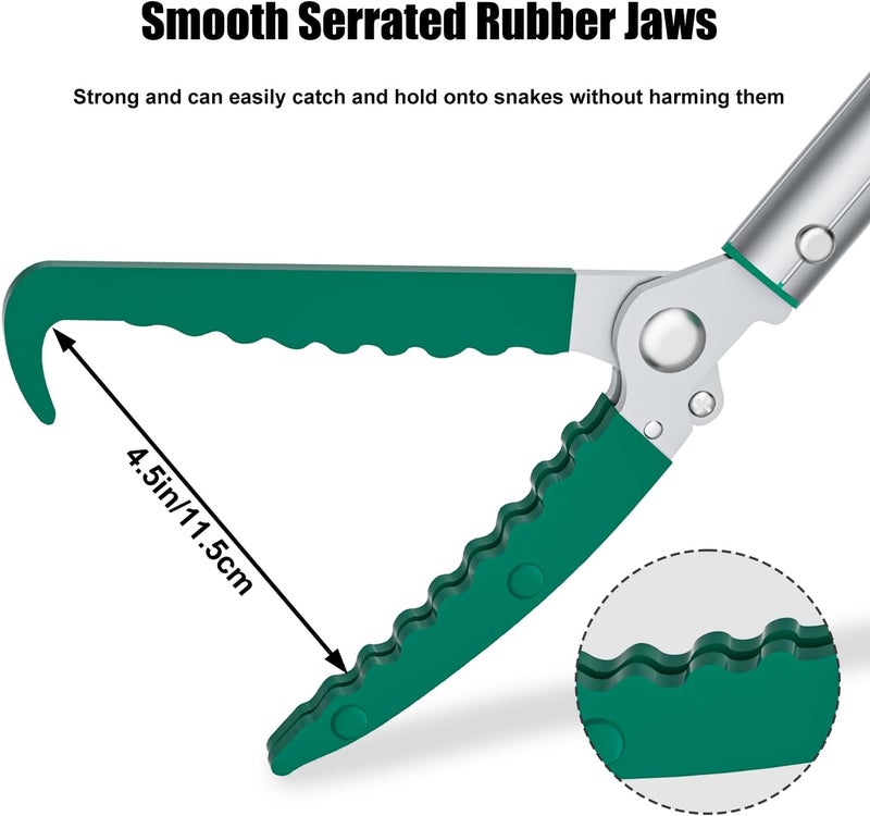 GYORGKSHI 78" Extendable Snake Grabber Reptile Tongs Rattle Snake Catcher Wide Jaw Handling Tool with Lock and Comfortable Grip - Image 5